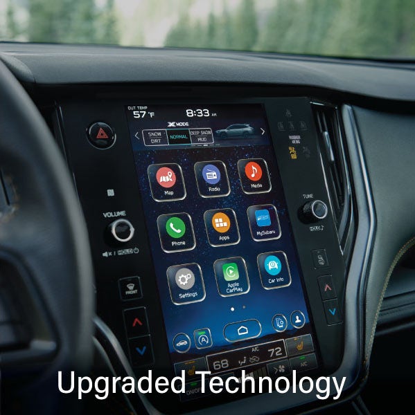 An 8-inch available touchscreen with the words “Ugraded Technology“. | Dyer Subaru in Vero Beach FL