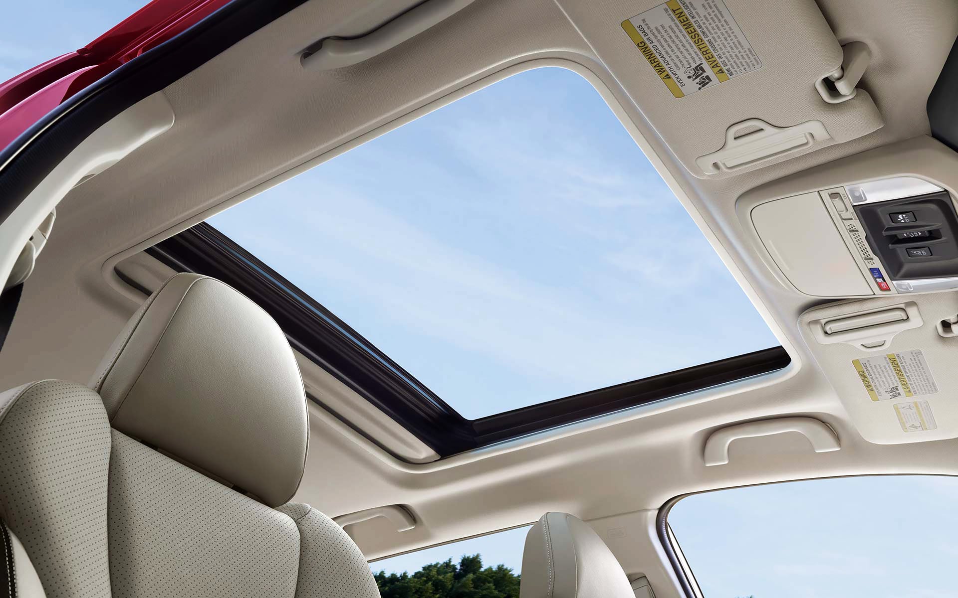 A view through the power sliding panoramic moonroof on the 2022 Forester Sport. | Dyer Subaru in Vero Beach FL