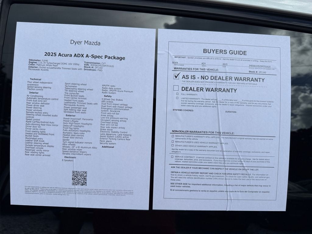2025 Acura ADX A-Spec Package
