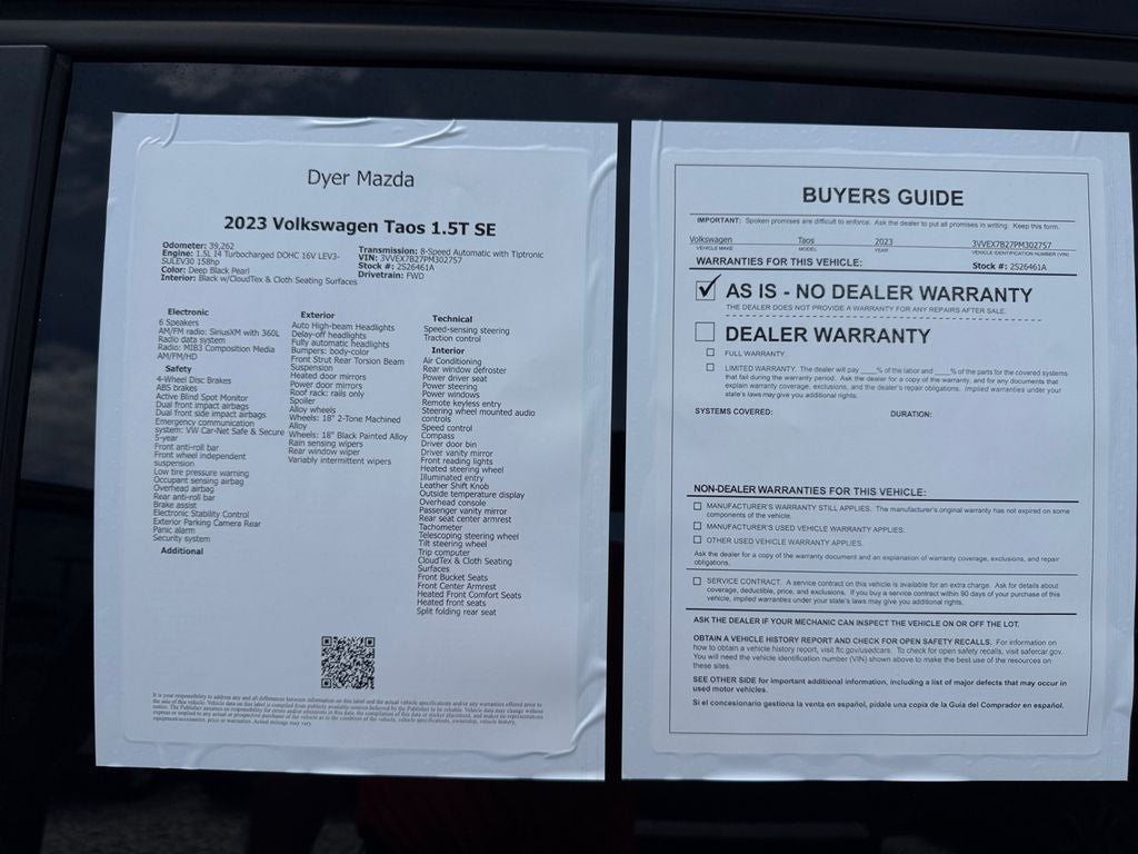 2023 Volkswagen Taos 1.5T SE