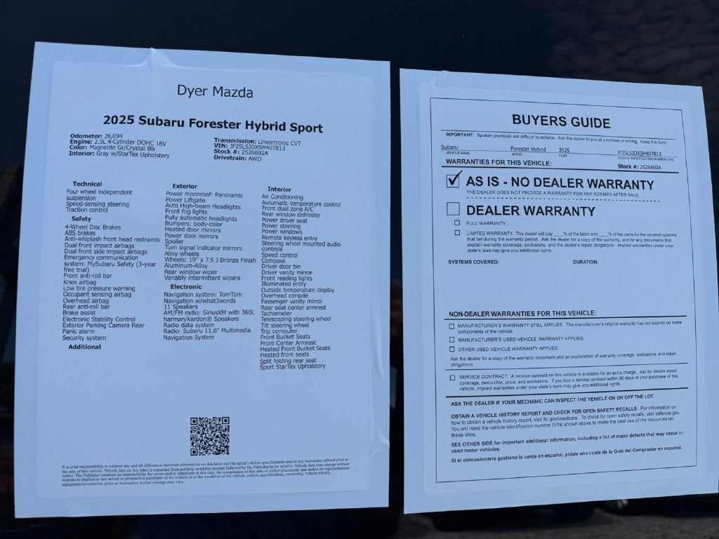 2025 Subaru Forester Hybrid Sport