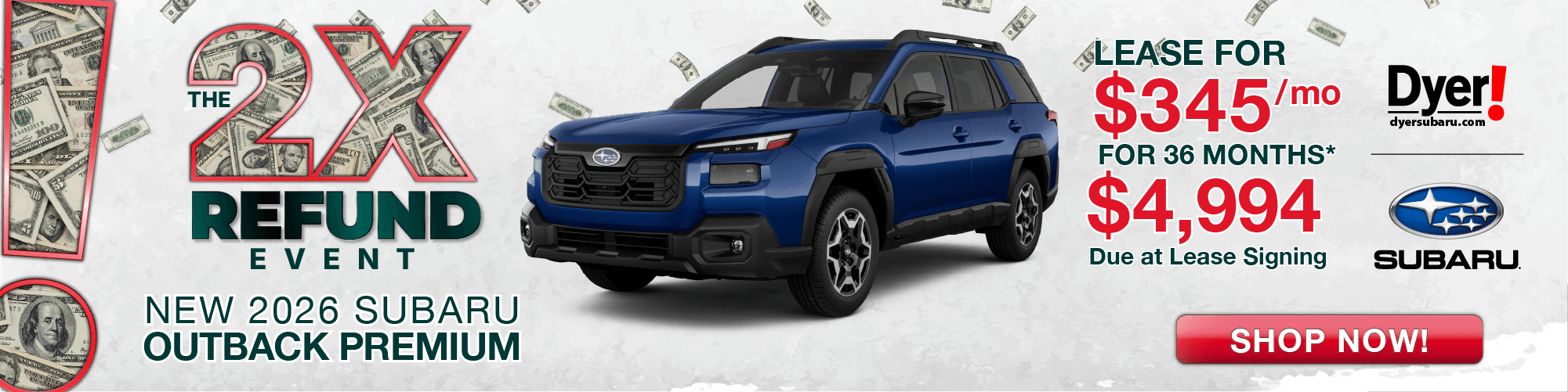 New 2026 Subaru Outback Premium lease Vero Beach FL