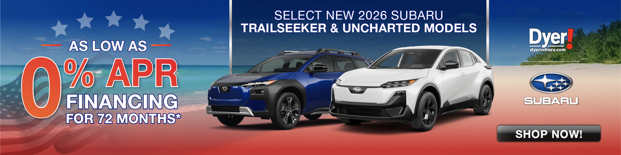 Select New 2026 Subaru Trailseeker & Uncharted Models